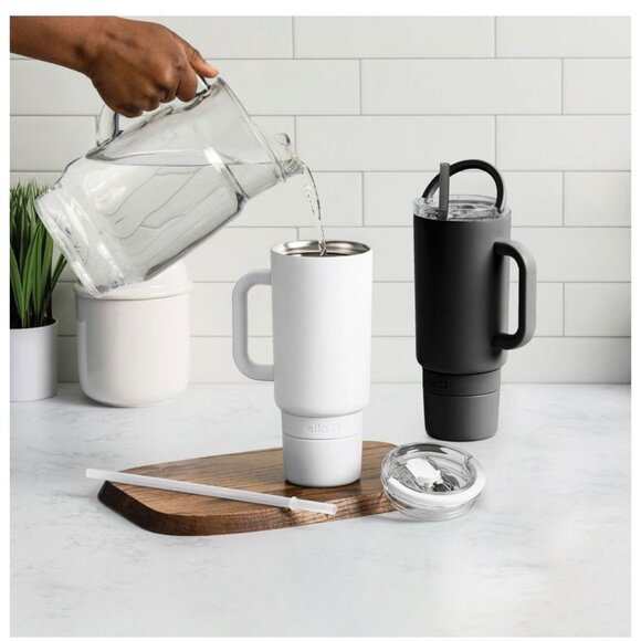 NEW!! 2pkEllo Port 40-oz. Stainless Steel Tumbler with Handle. - Picture 7 of 9